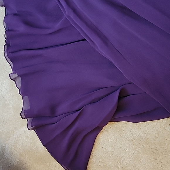 Blakc Tie Oleg Cassini Purple 100% Silk Skirt - Picture 7 of 8